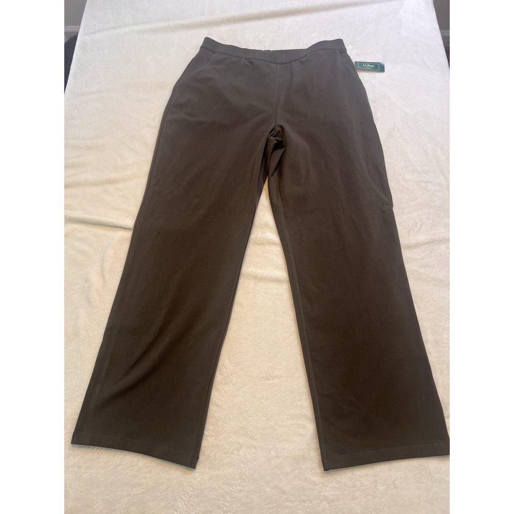 L.L.BEAN Women's Perfect Fit Pants, Straight-Leg Dark Taupe M PETITE NEW